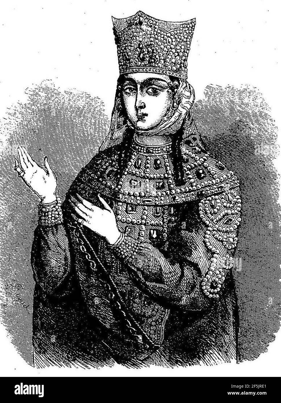 La reine Tamar de Géorgie (Roskoschny, 1884). Banque D'Images