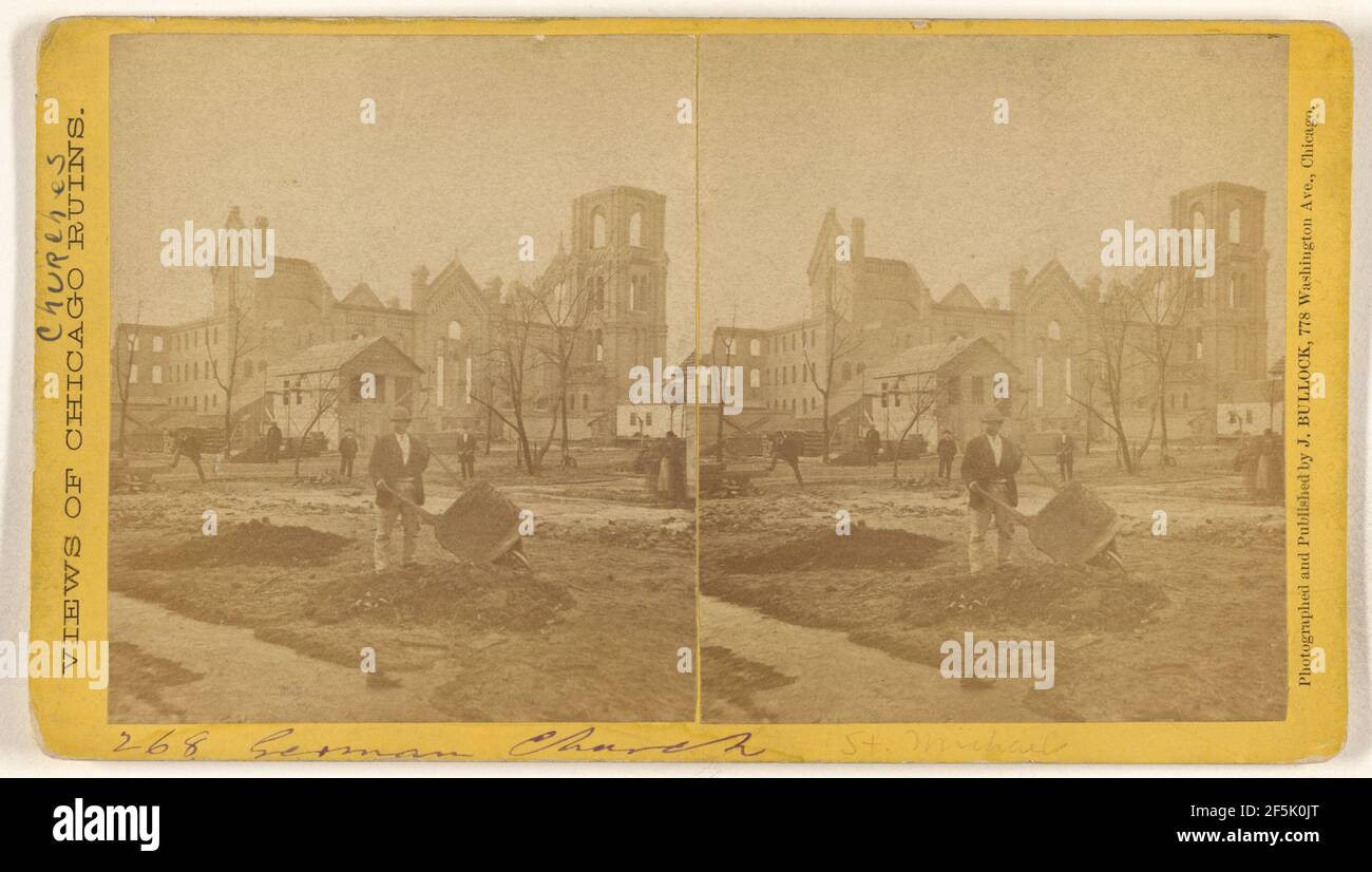Église allemande, ruines du feu de Chicago, 1871. John Bullock (américain, né en 1827) Banque D'Images