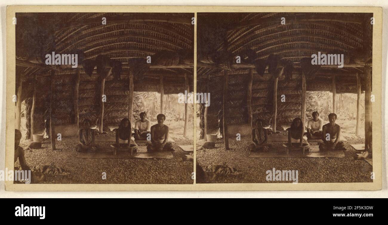 Making Kawa, Samoa... Burton Brothers (New Zealander, fondée en 1866, dissoute en 1914) Banque D'Images