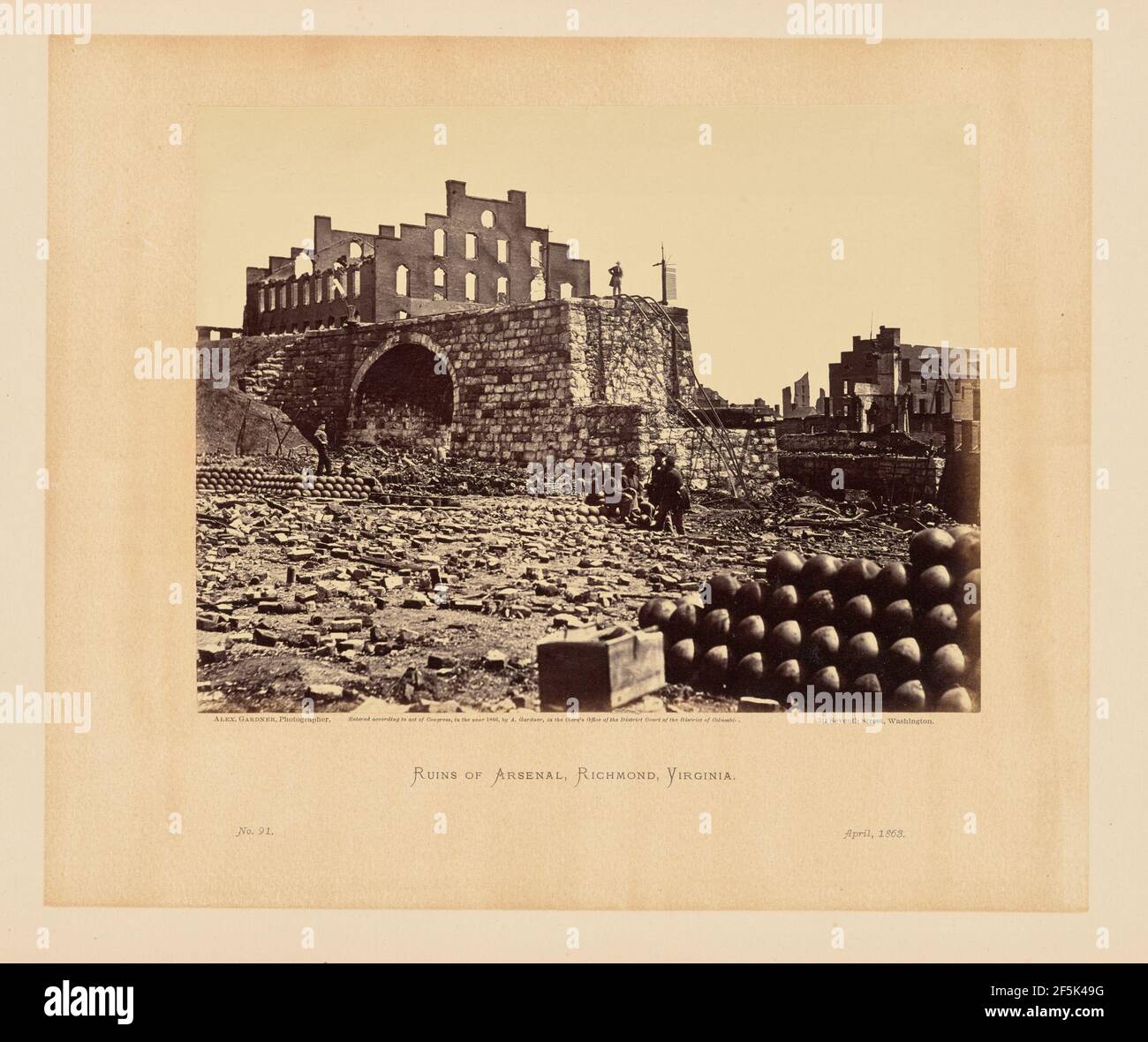 Ruines d'Arsenal, Richmond, Virginie. Alexander Gardner (américain, né en Écosse, 1821 - 1882) Banque D'Images