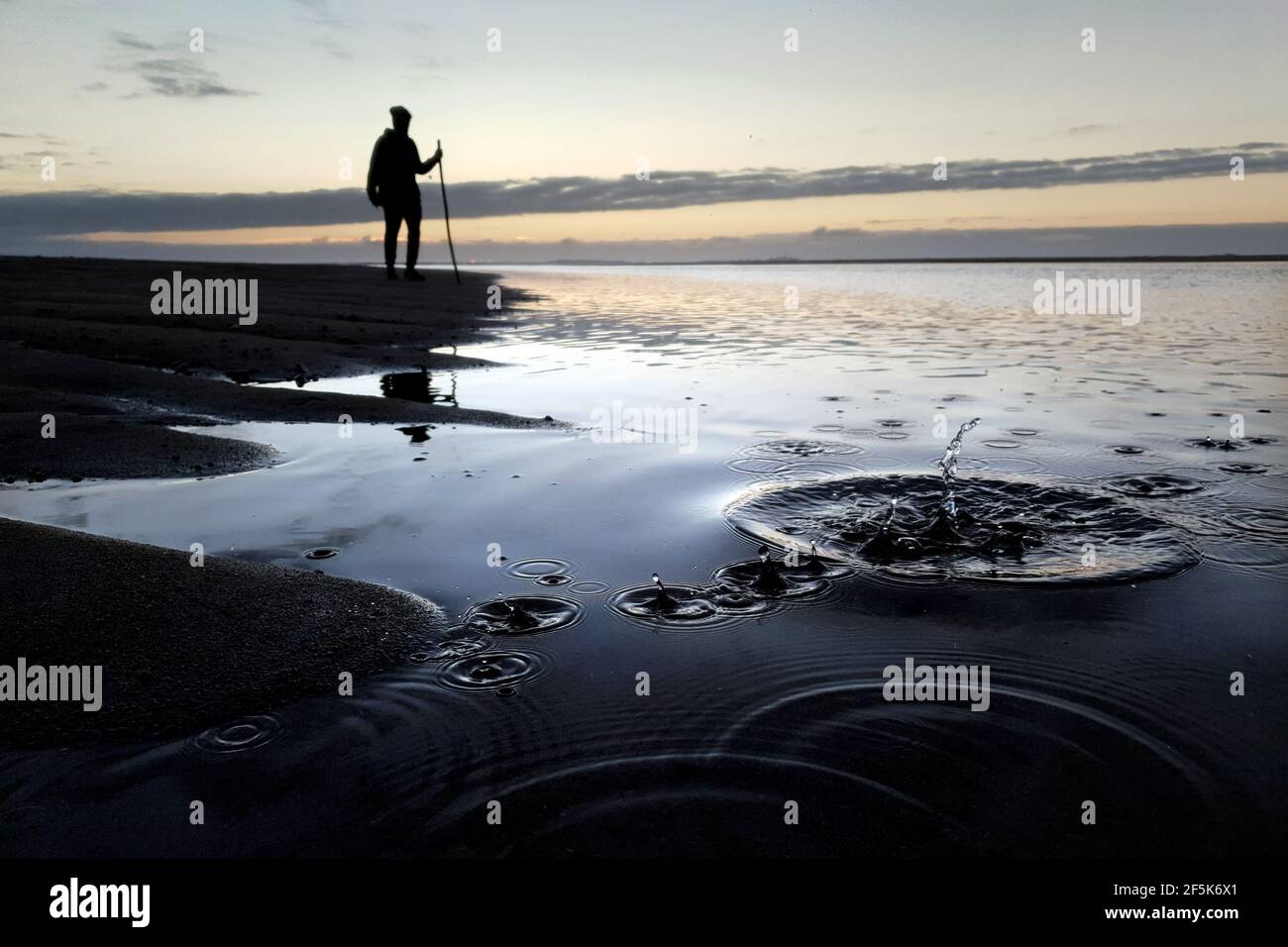 Skimming Stone, Nouvelle-Zélande Banque D'Images