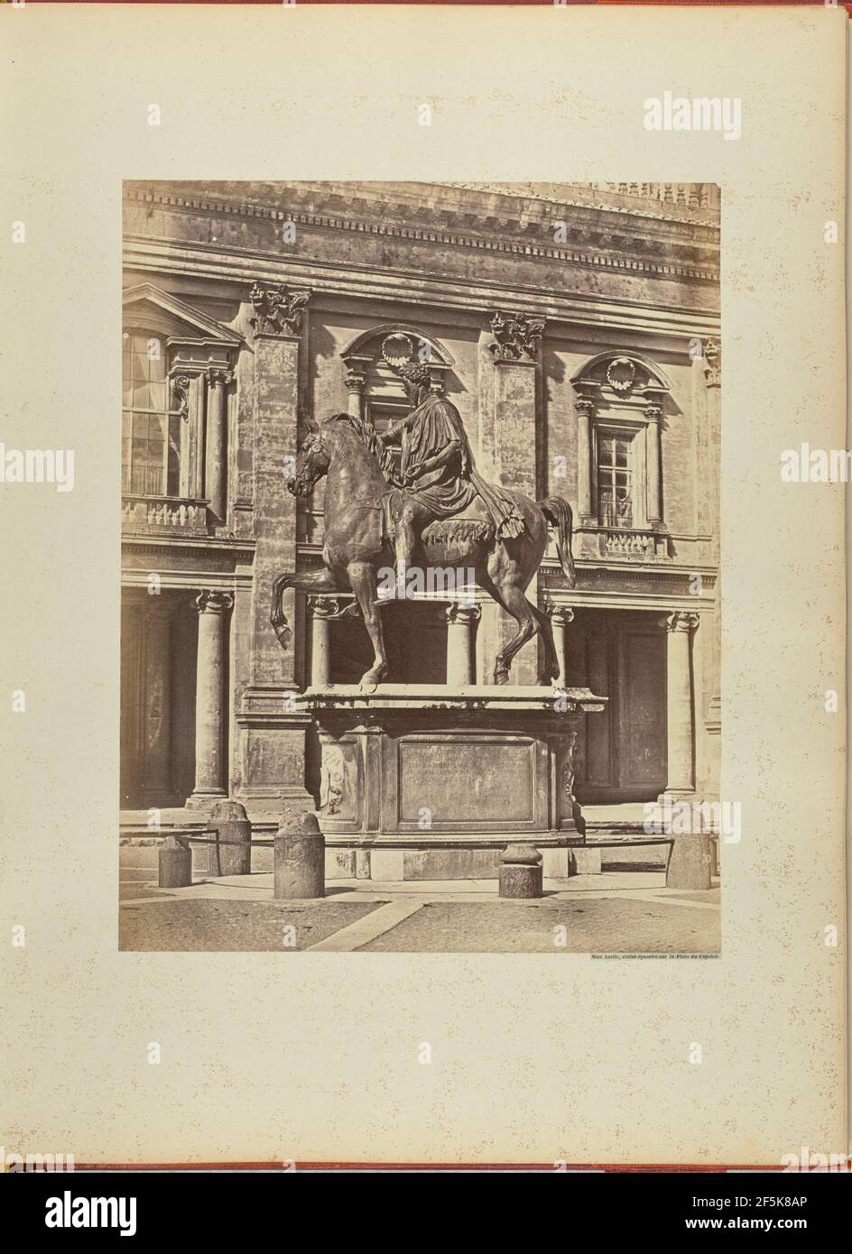 Marc Aurèle, statue équestre sur la place du Capitole. James Anderson (Grande-Bretagne, 1813 - 1877) Banque D'Images