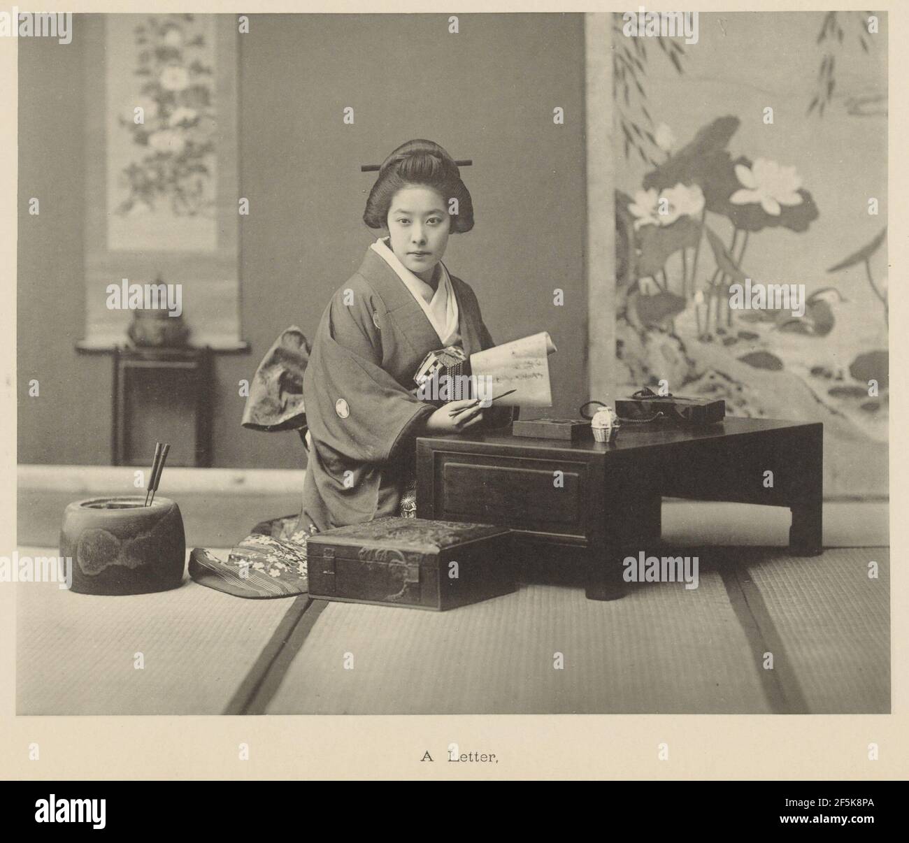 Une lettre. Kazumasa Ogawa (japonais, 1860 - 1929) Banque D'Images