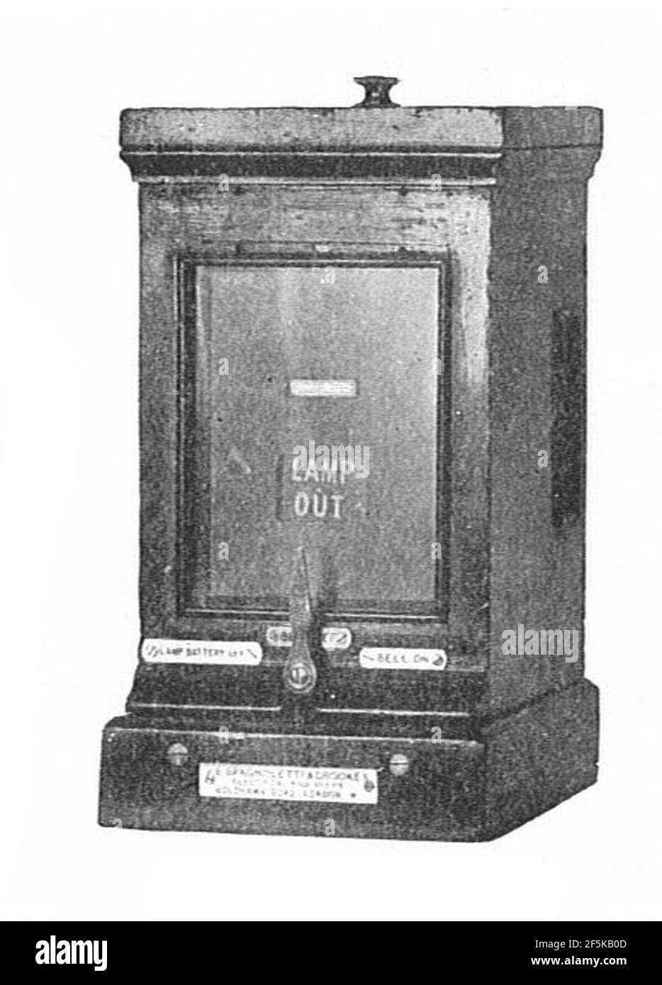 Indicateur de lampe de signalisation du sémaphore de chemin de fer (Rankin Kennedy, installations électriques, vol V, 1903). Banque D'Images