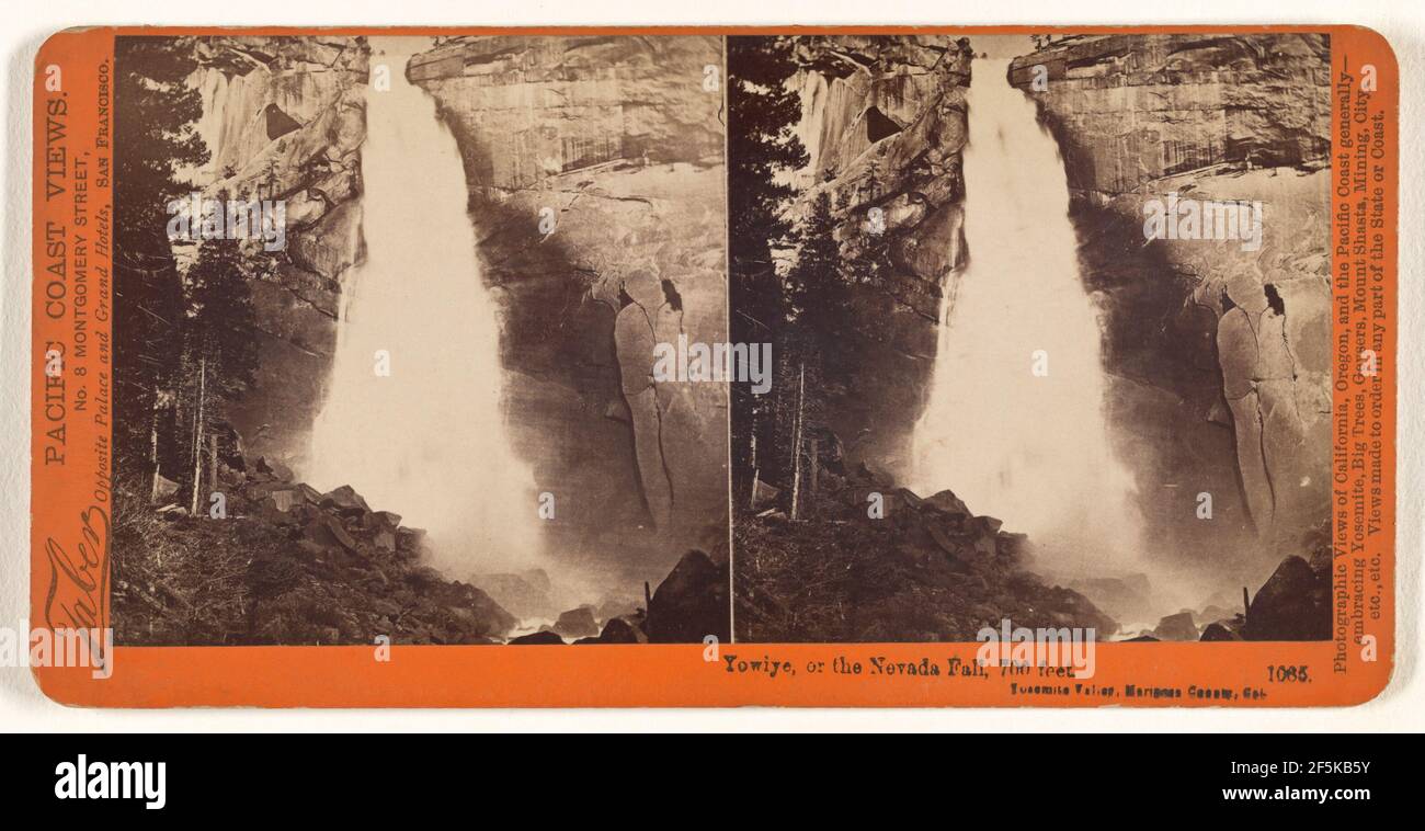 Yowiye, ou la chute du Nevada, 700 pieds, Yosemite Valley, Mariposa County, Cal. Banque D'Images