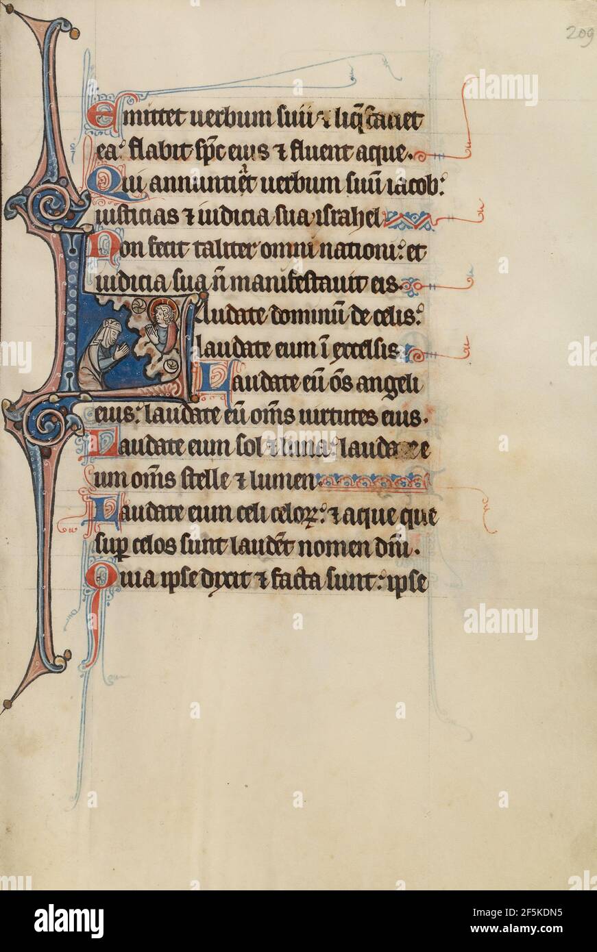 L initial : une femme priant au Christ. Bute Master (franco-flamand, actif vers 1260 - 1290) Banque D'Images