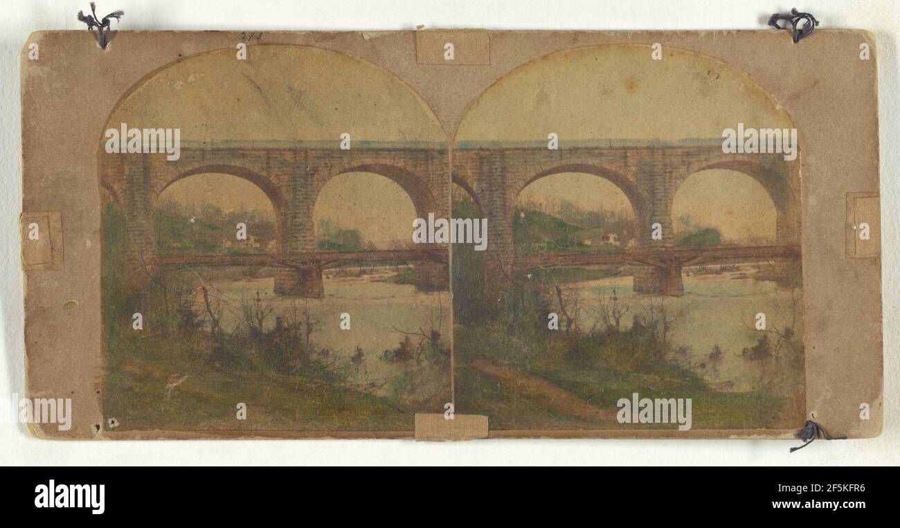 Vue sur la rivière Patapsco. N° 4. Grand viaduc de pierre à 'Washington Junction,' par lequel la 'Washington Branch'... traverse New York Stereoscopic Company Banque D'Images