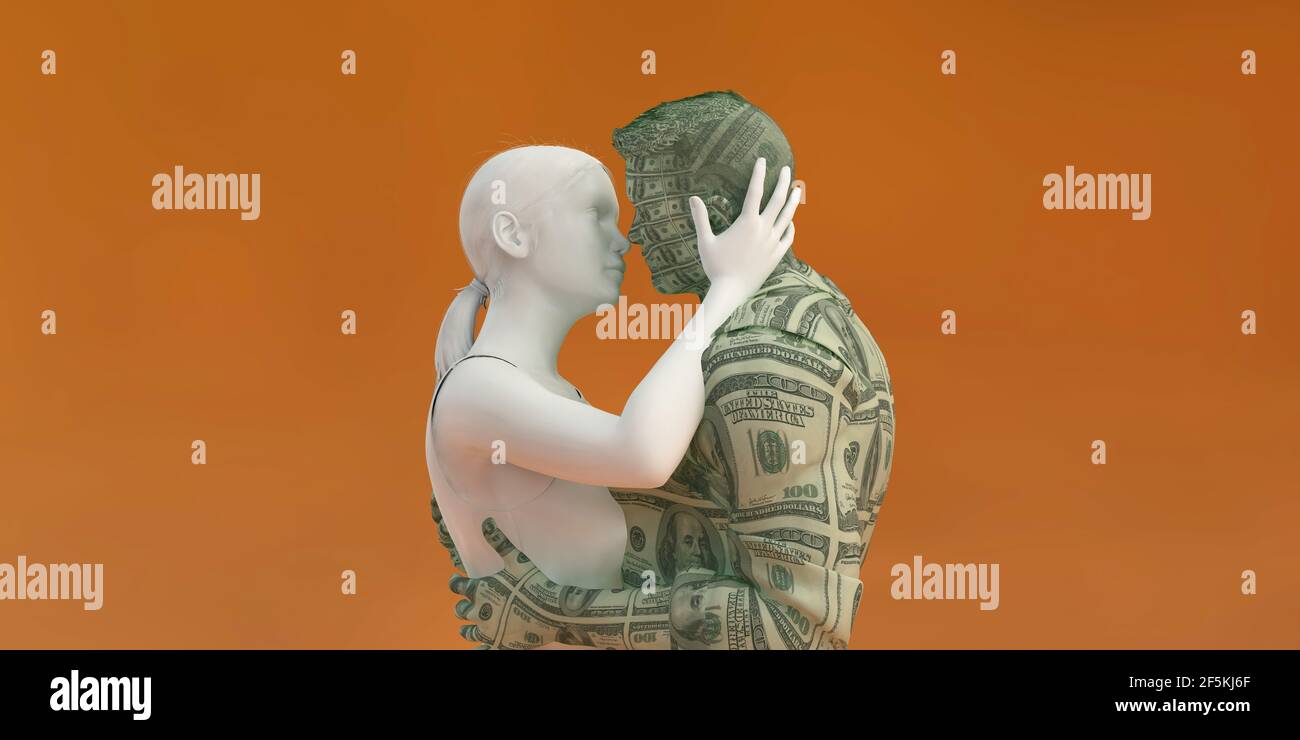 Femme séduisant l'homme riche comme concept Banque D'Images Femme séduisant l'homme riche comme concept Banque D'Images