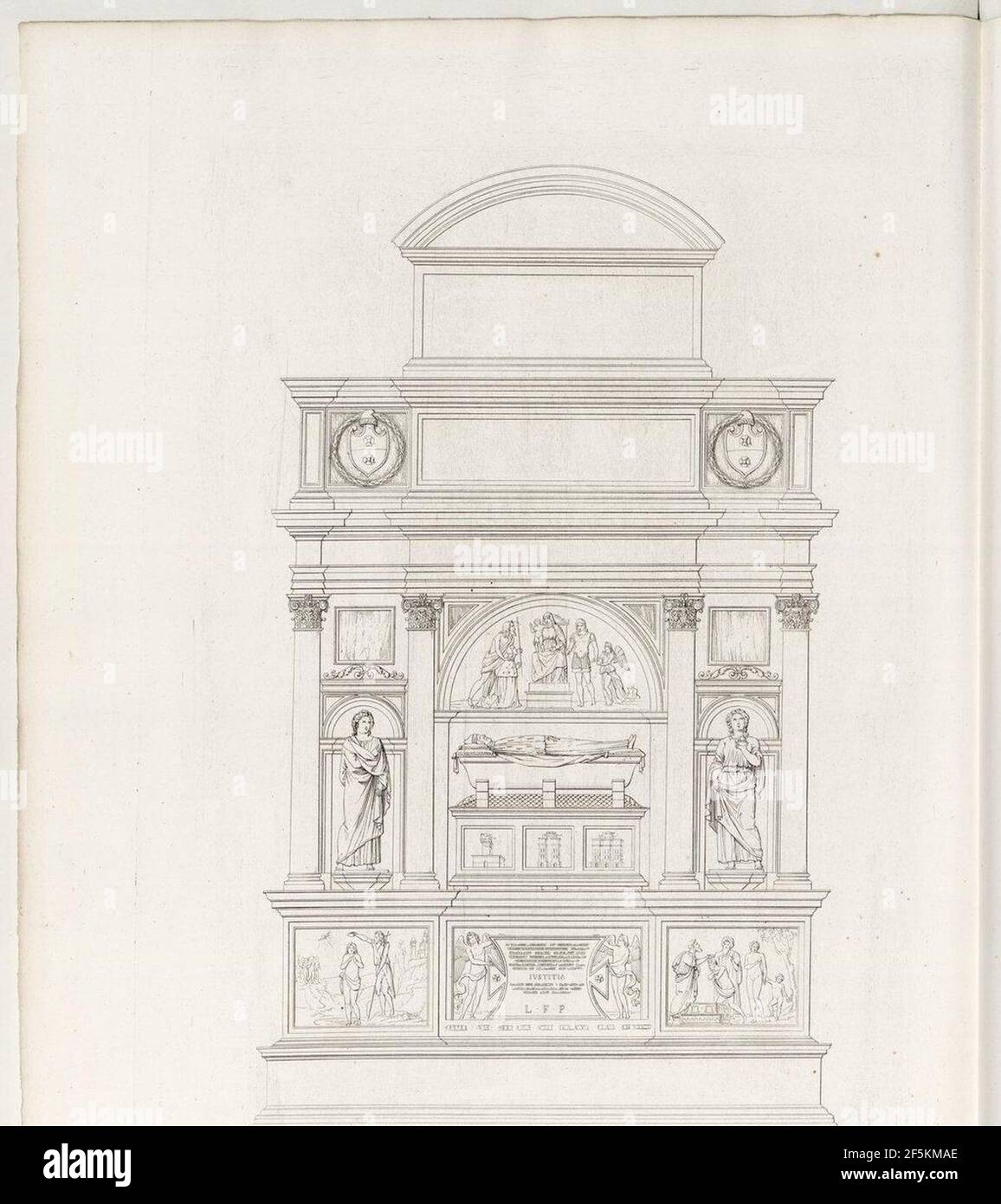 Rappresentazione del mausoleo al doge Giovanni Mocenigo. Banque D'Images