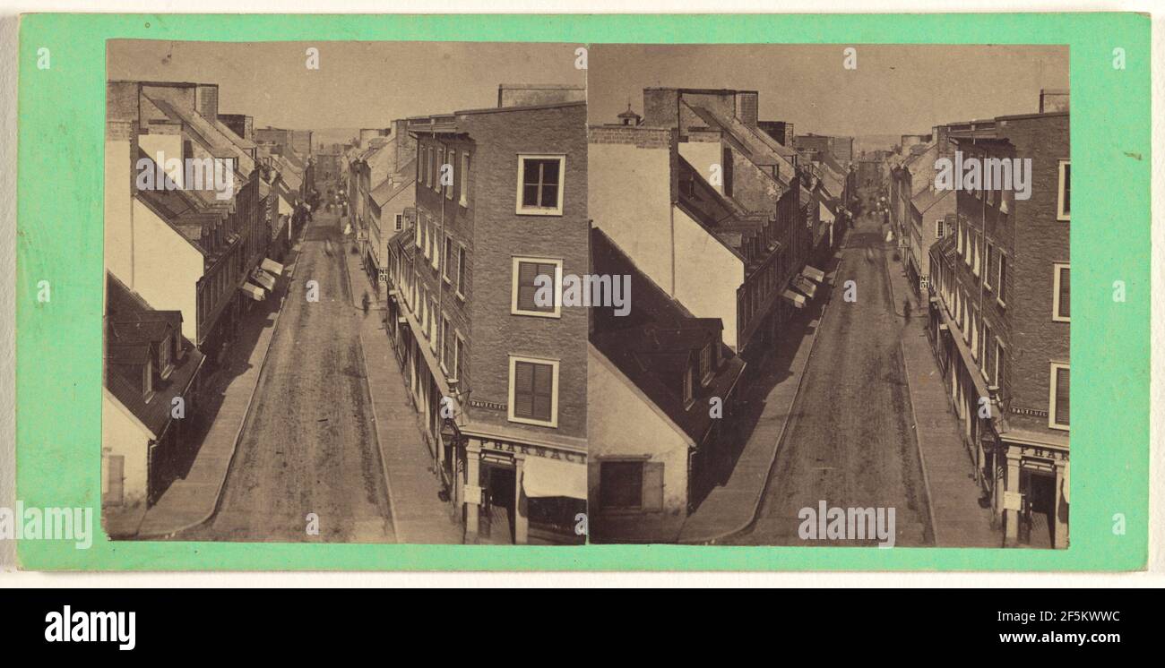 Rue Saint-Jean, vue depuis le sommet de la porte Saint-Jean (intérieur). L. P. Vallée (canadien, 1837 - 1905) Banque D'Images