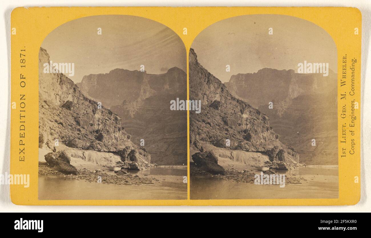 Vue dans le Grand Canon du Colorado. Murs caractéristiques 5,000 pieds de hauteur.. Timothy H. O'Sullivan (américain, vers 1840 - 1882) Banque D'Images