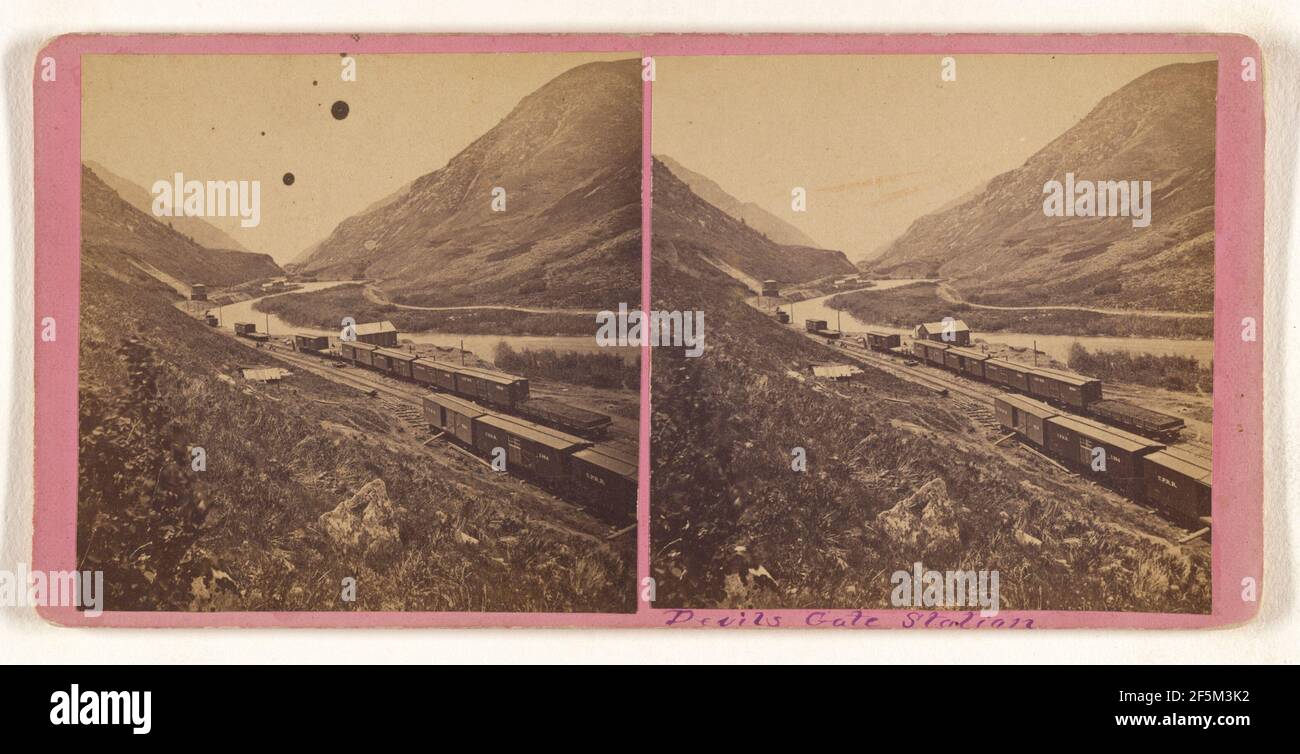 Gare de Devils Gate. Attribué à A.J. Russell (américain, 1830 - 1902) Banque D'Images