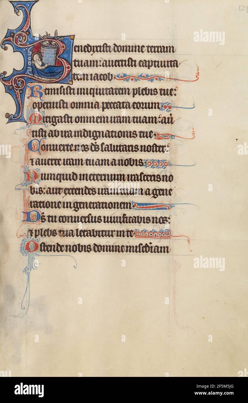 B initial : la Nativité. Bute Master (franco-flamand, actif vers 1260 - 1290) Banque D'Images