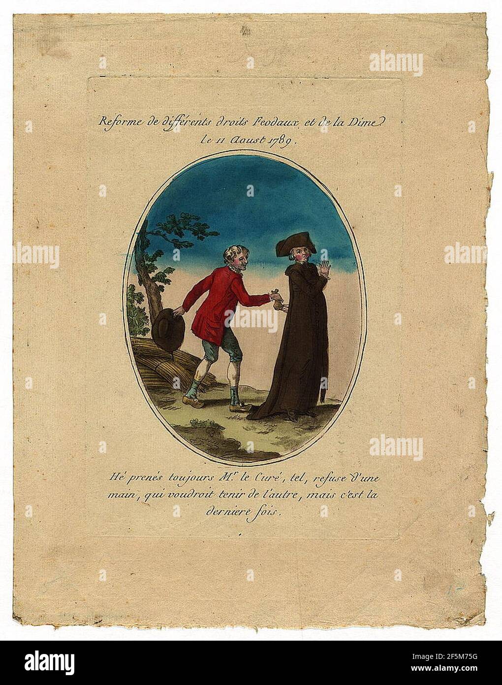 REFORME de differents droits feodaux et de la dime - le 11 aoust 1789 Banque D'Images