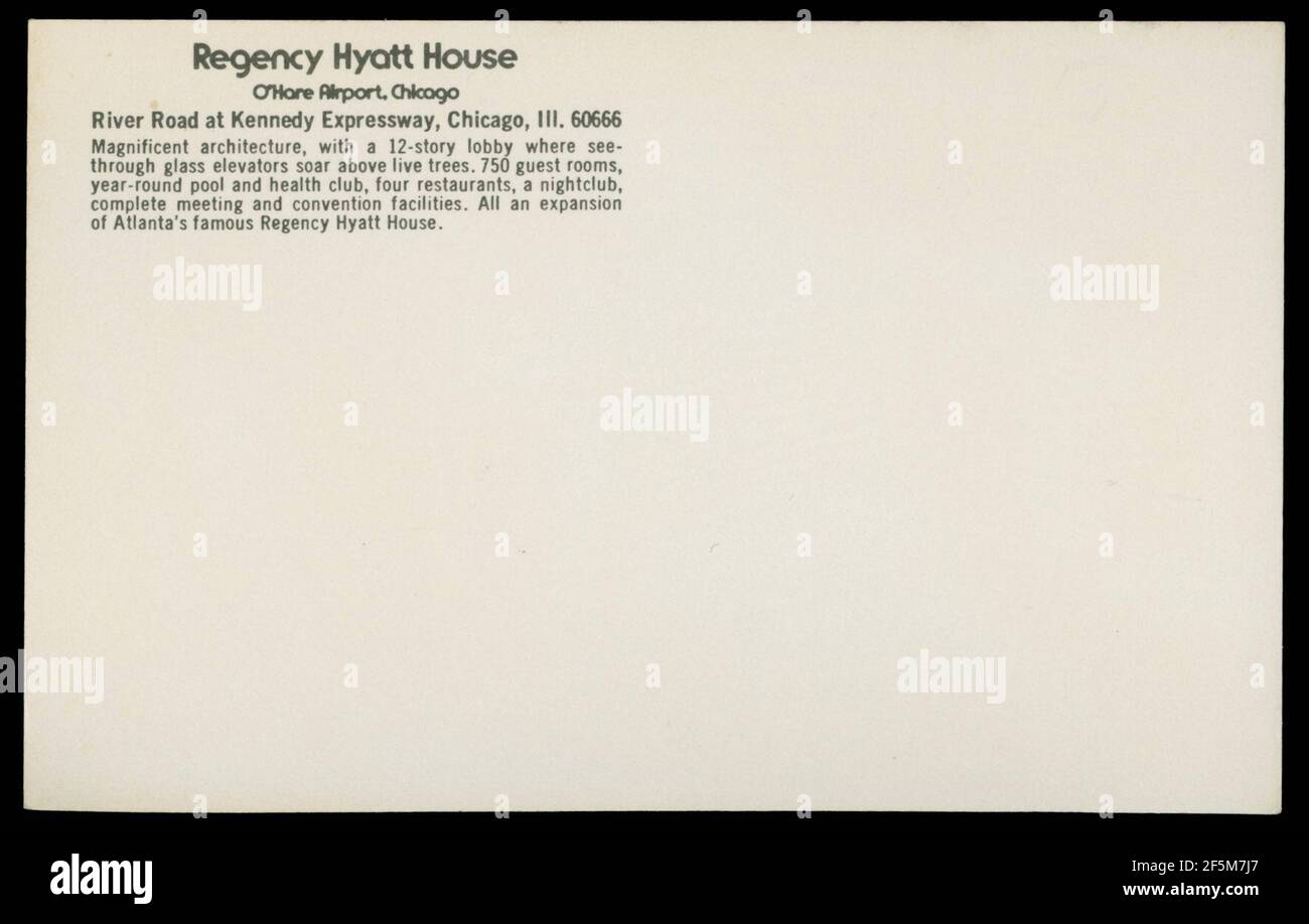 Regency Hyatt House, aéroport O'Hare, Chicago Banque D'Images