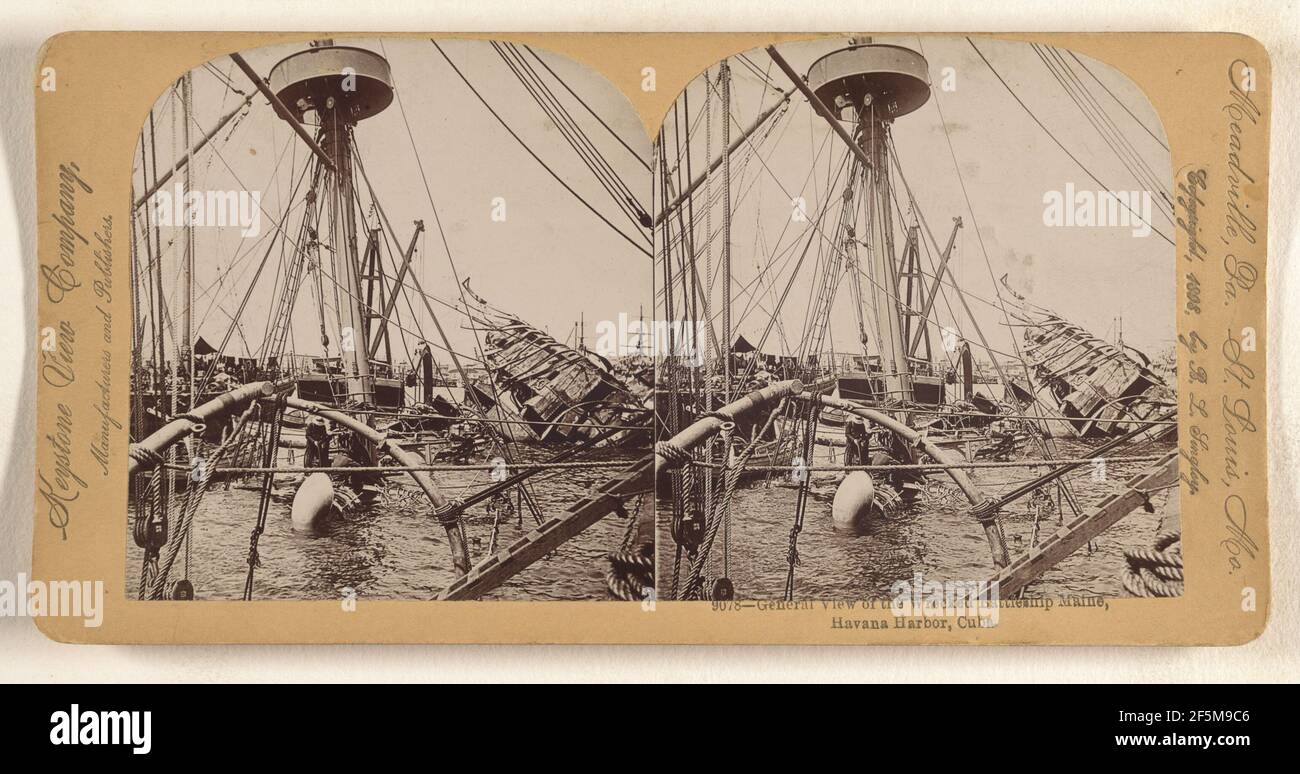 Vue générale du cuirassé Maine, port de la Havane, Cuba. B. L. Singley (américain, 1864 - 1938) Banque D'Images