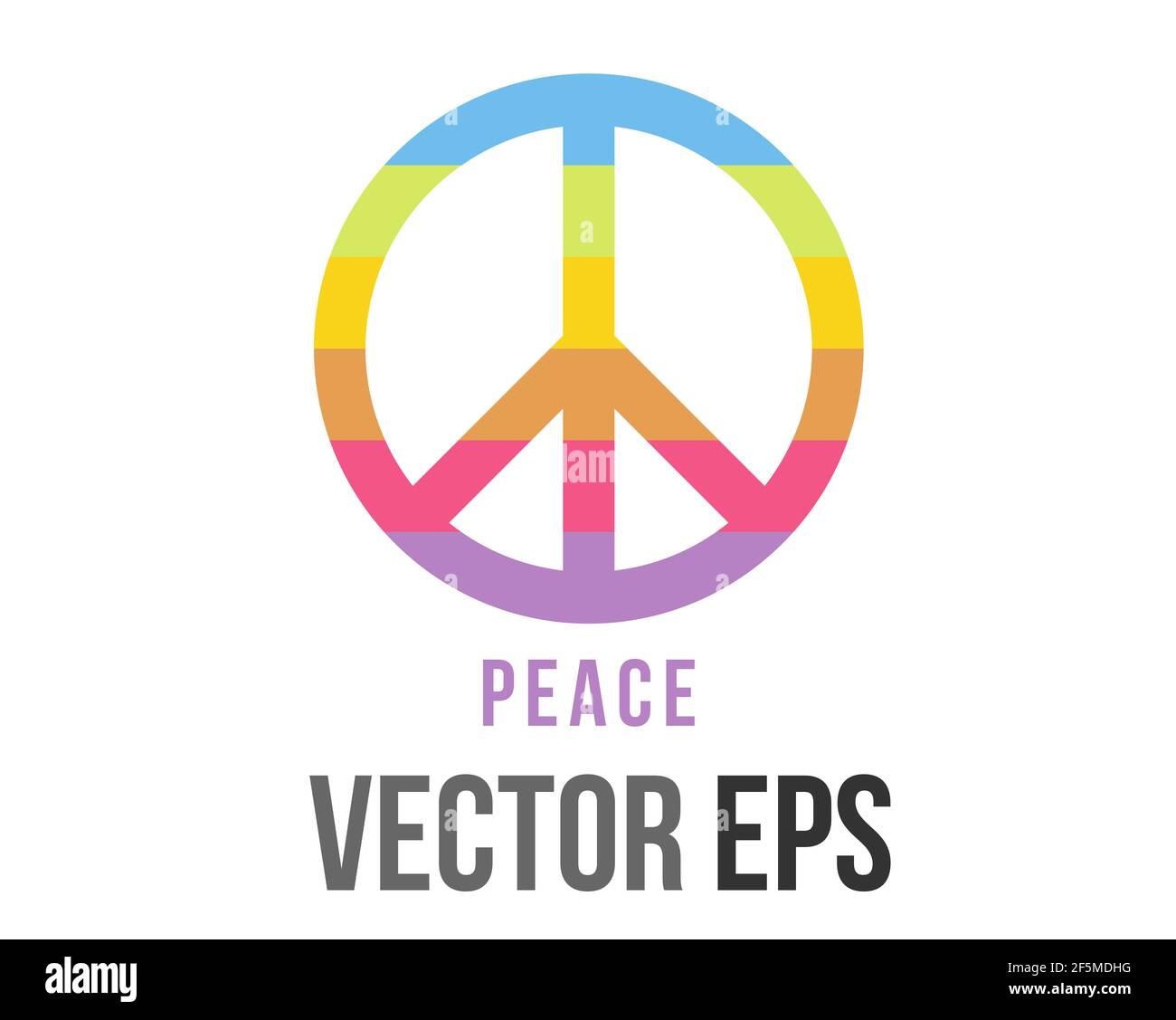 Le vecteur isolé arc-en-ciel circulaire symbole de la paix icône de ligne, représentation de paix Banque D'Images