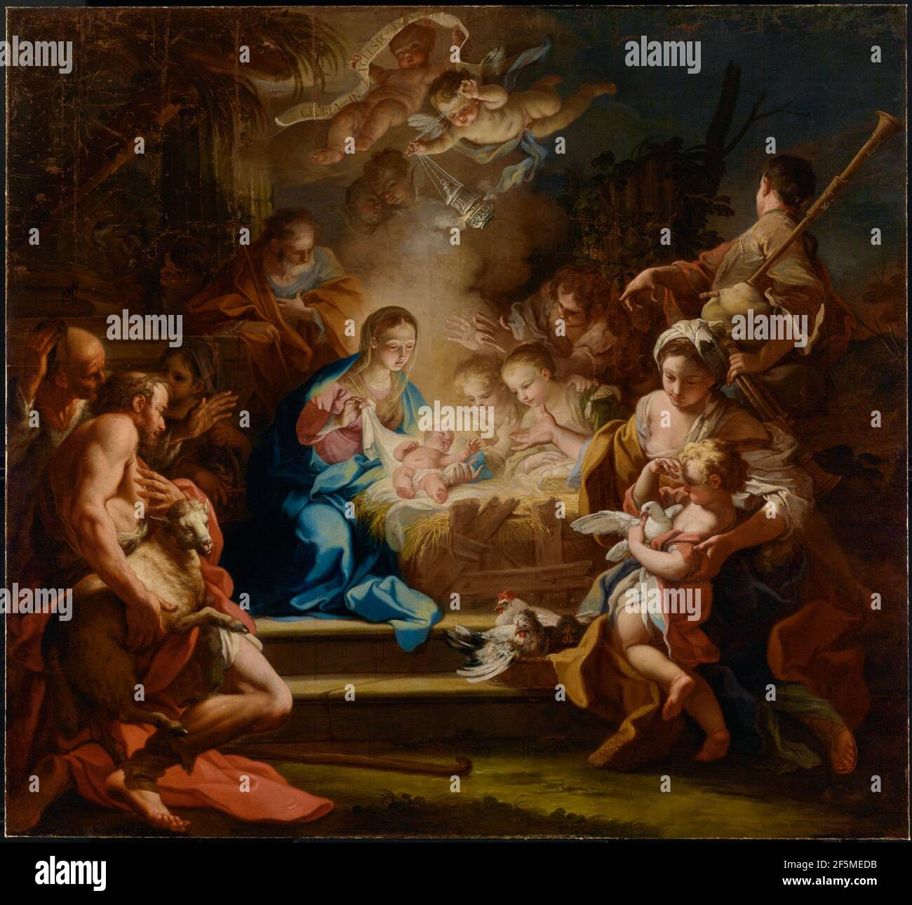 L'adoration des bergers. Sebastiano Conca (italien (napolitain), 1680 - 1764) Banque D'Images