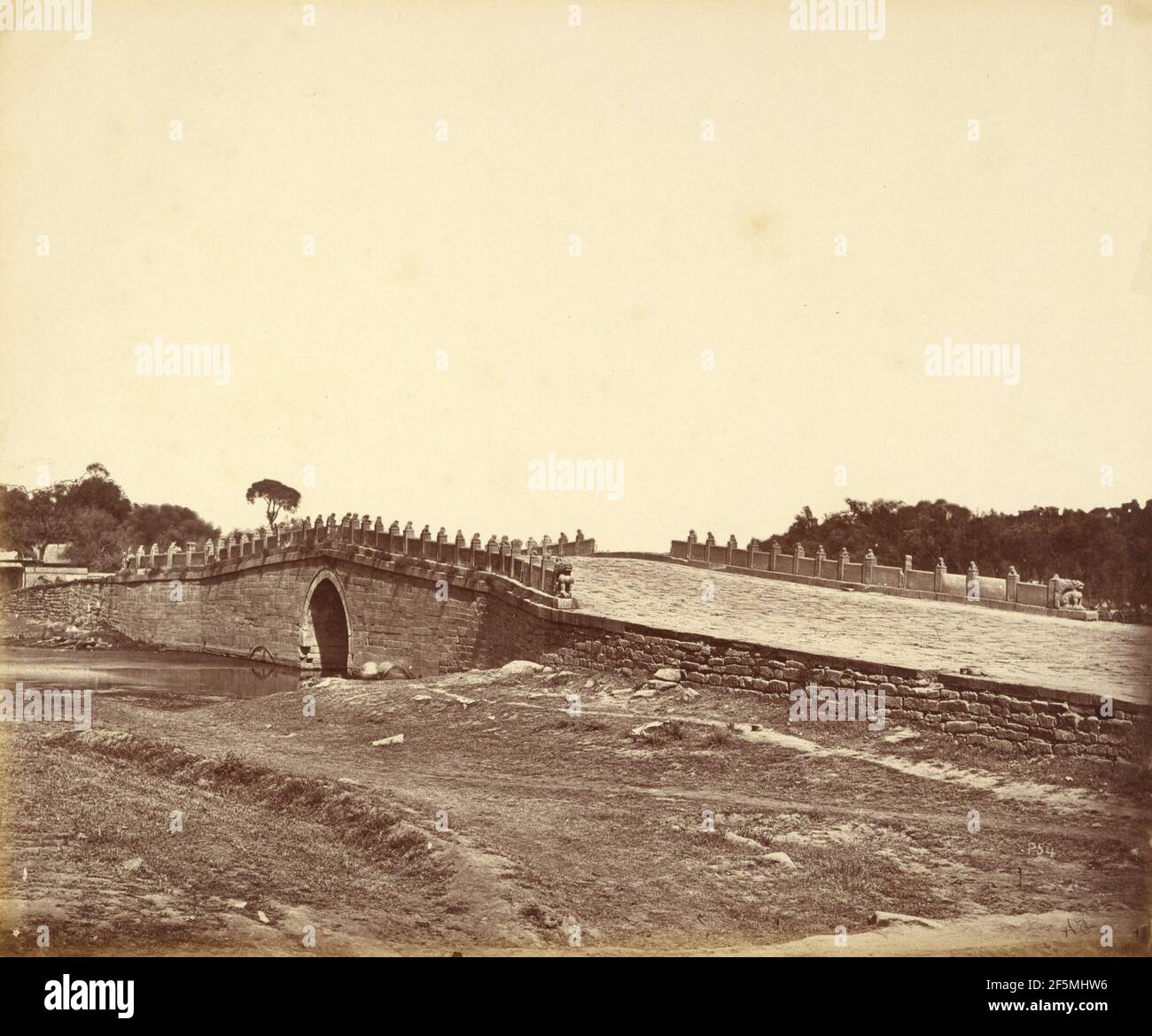 Pont de Pa-lu-chian, la scène du combat avec les troupes chinoises impériales près de Pekin, 21 septembre 1860. Banque D'Images