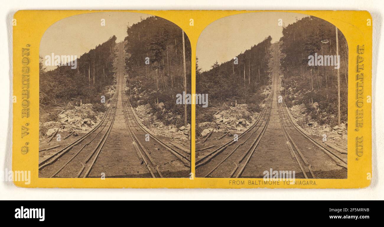 Chemin de fer incliné et MTS., Ralston Mountain Pass. G. W. Robinson (américain, actif dans les années 1870) Banque D'Images