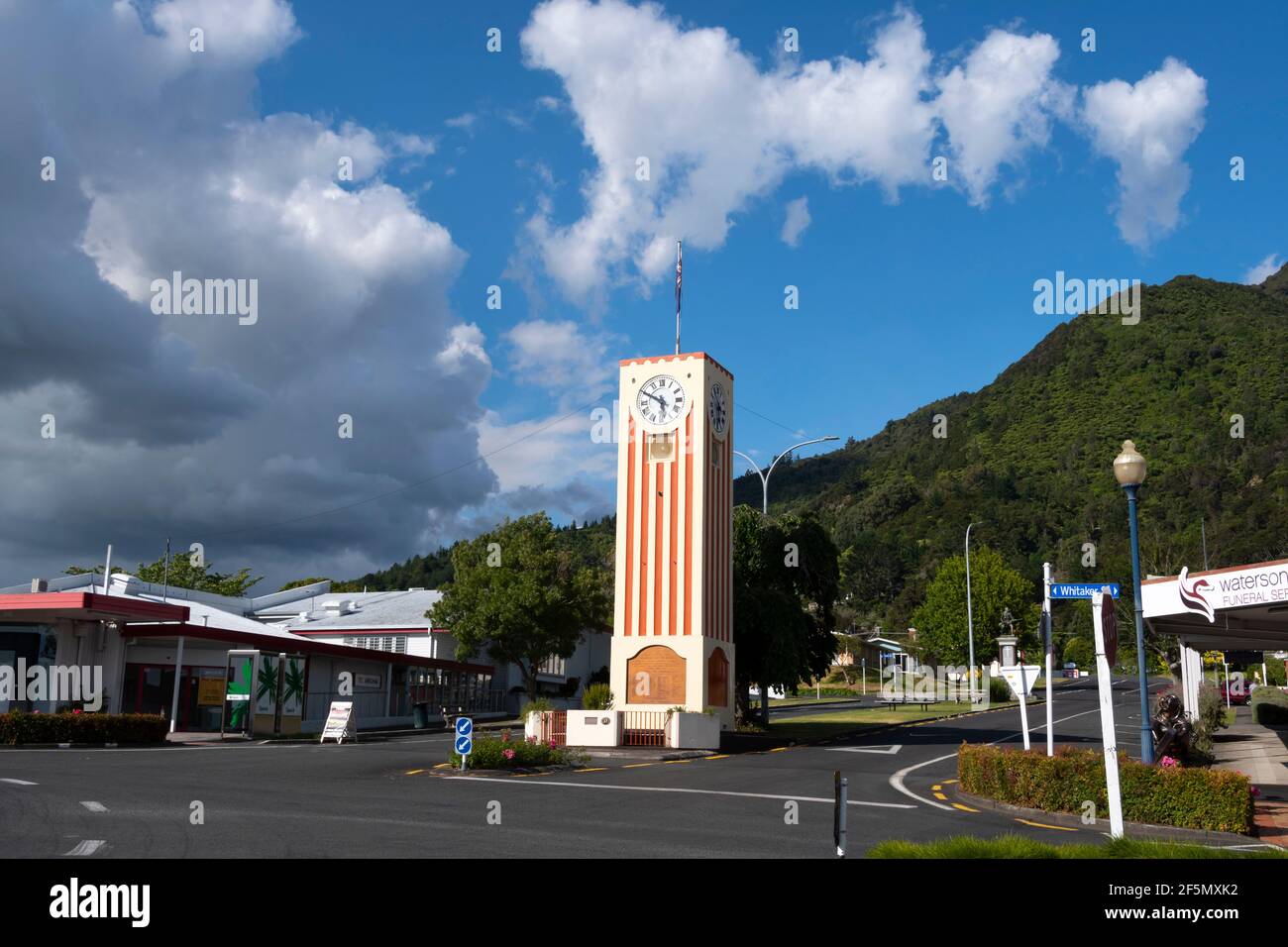 Clocktower, te Aroha, Waikato, Île du Nord, Nouvelle-Zélande Banque D'Images