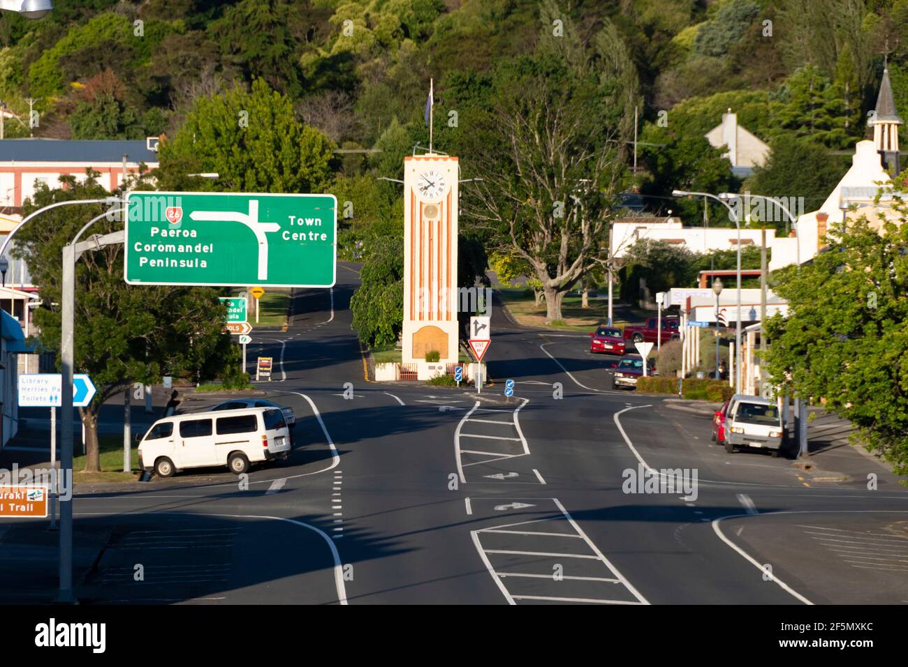 Clocktower, te Aroha, Waikato, Île du Nord, Nouvelle-Zélande Banque D'Images