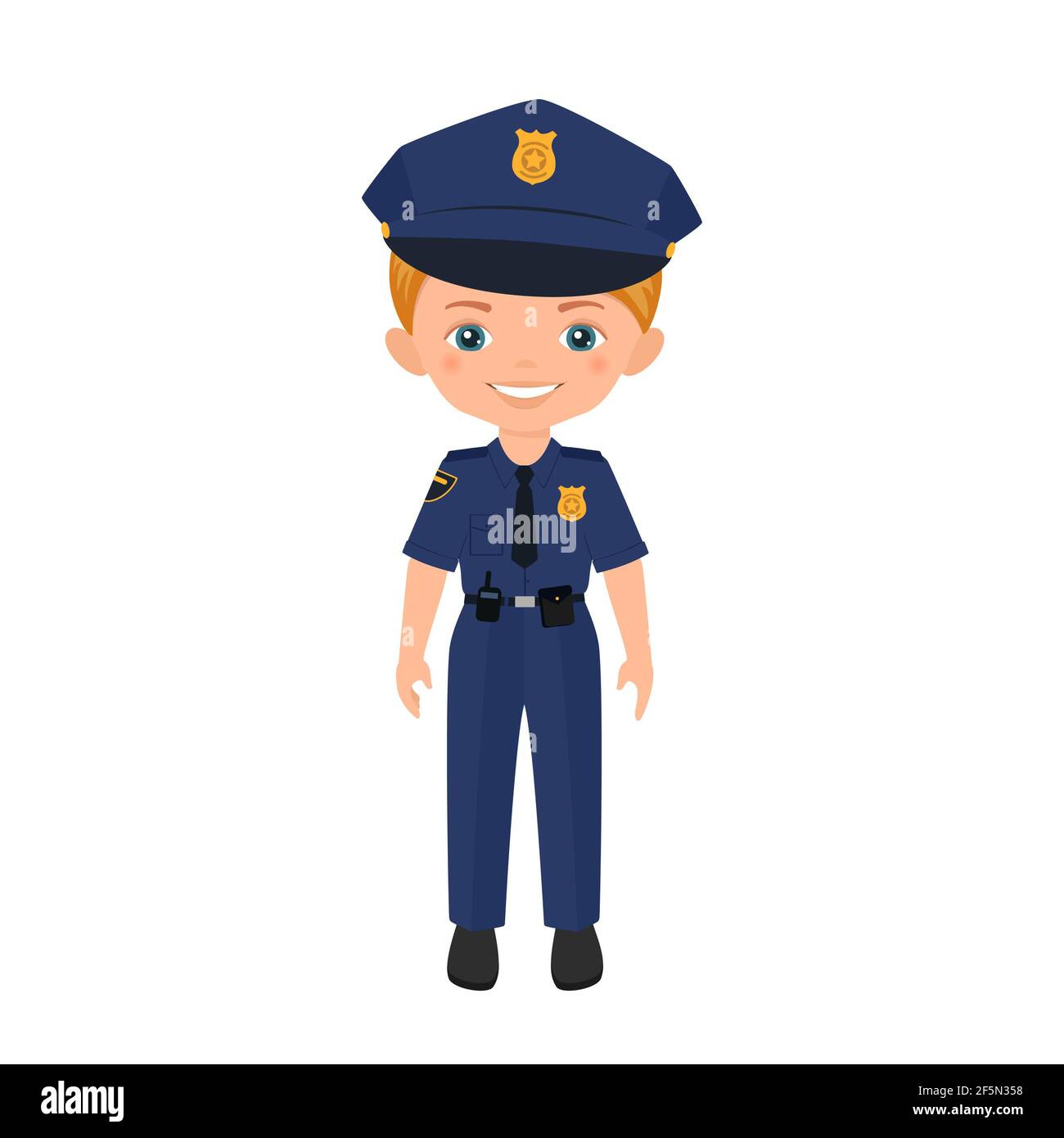 Police Enfant Illustration Police Fille Dessin Animé Vecteur Police Bébé