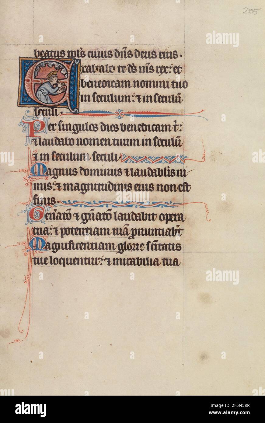 Initiale E: David priant. Bute Master (franco-flamand, actif vers 1260 - 1290) Banque D'Images