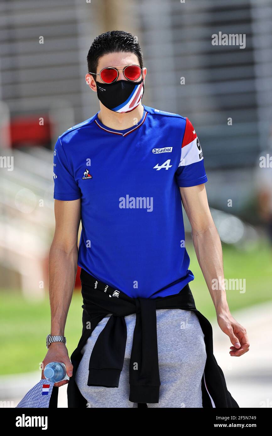 esteban ocon fra alpine f1 team grand prix de bahrein samedi 27 mars 2021 sakhir bahrein photo stock alamy