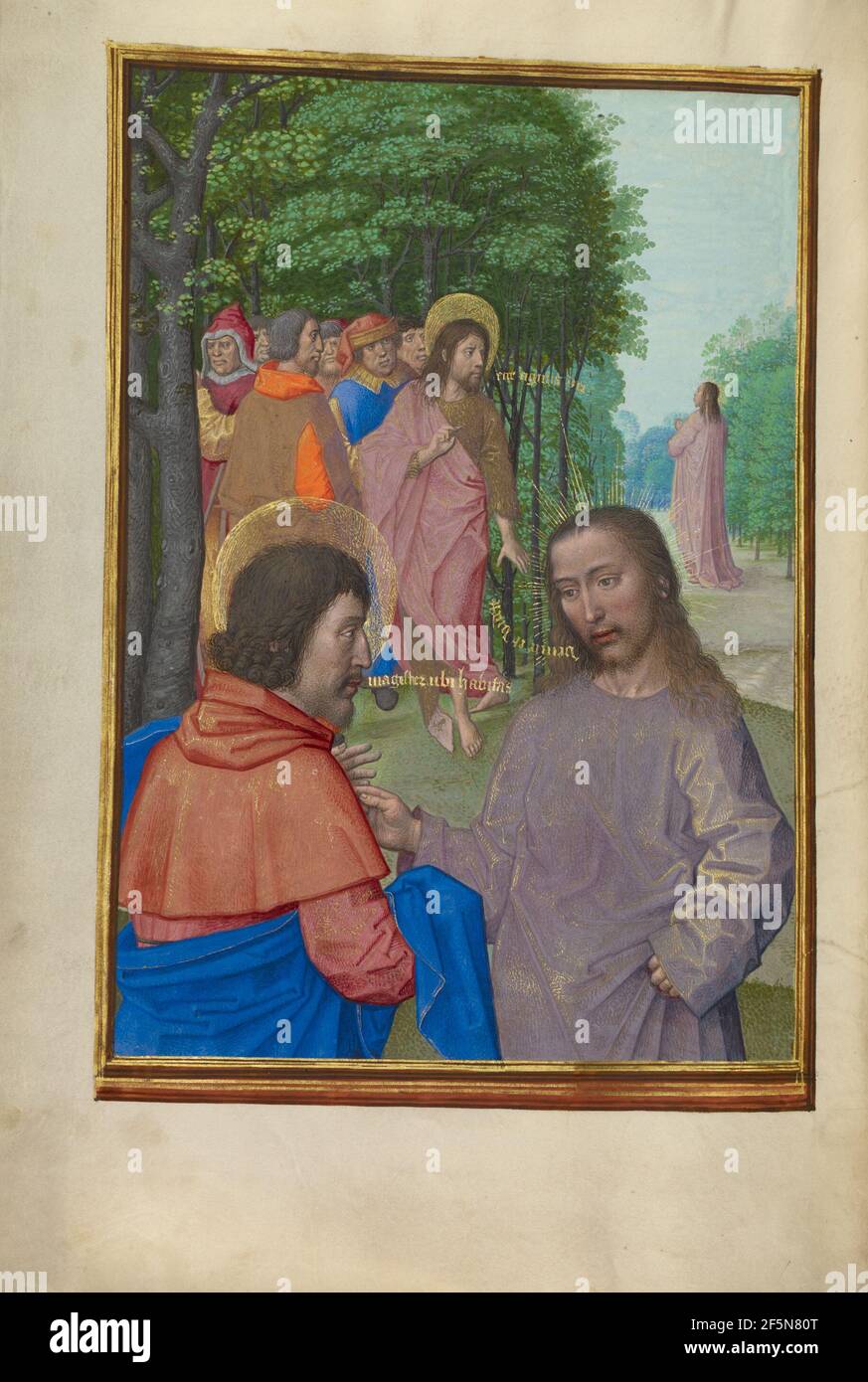 Saint Jean-Baptiste prêchant et Christ avec les Apôtres. Atelier de Maître de la première prière Livre de Maximilien (Flamand, actif vers 1475 - 1515) Banque D'Images