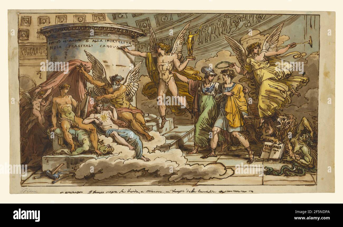 Allégorie sur la vie de Canova. Felice Giani (italien, 1758 - 1823) Banque D'Images