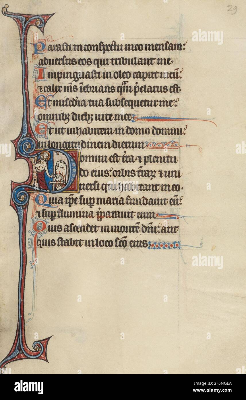 Initiale D: Le terriers de l'Enfer. Bute Master (franco-flamand, actif vers 1260 - 1290) Banque D'Images
