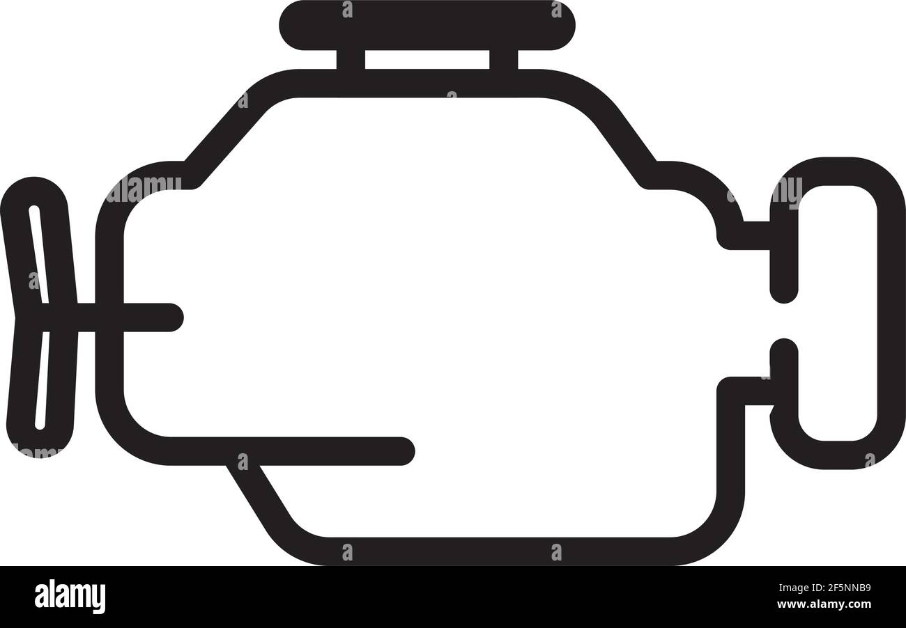 Symbole de combustion interne vecteur simple ligne mince du moteur Illustration de Vecteur