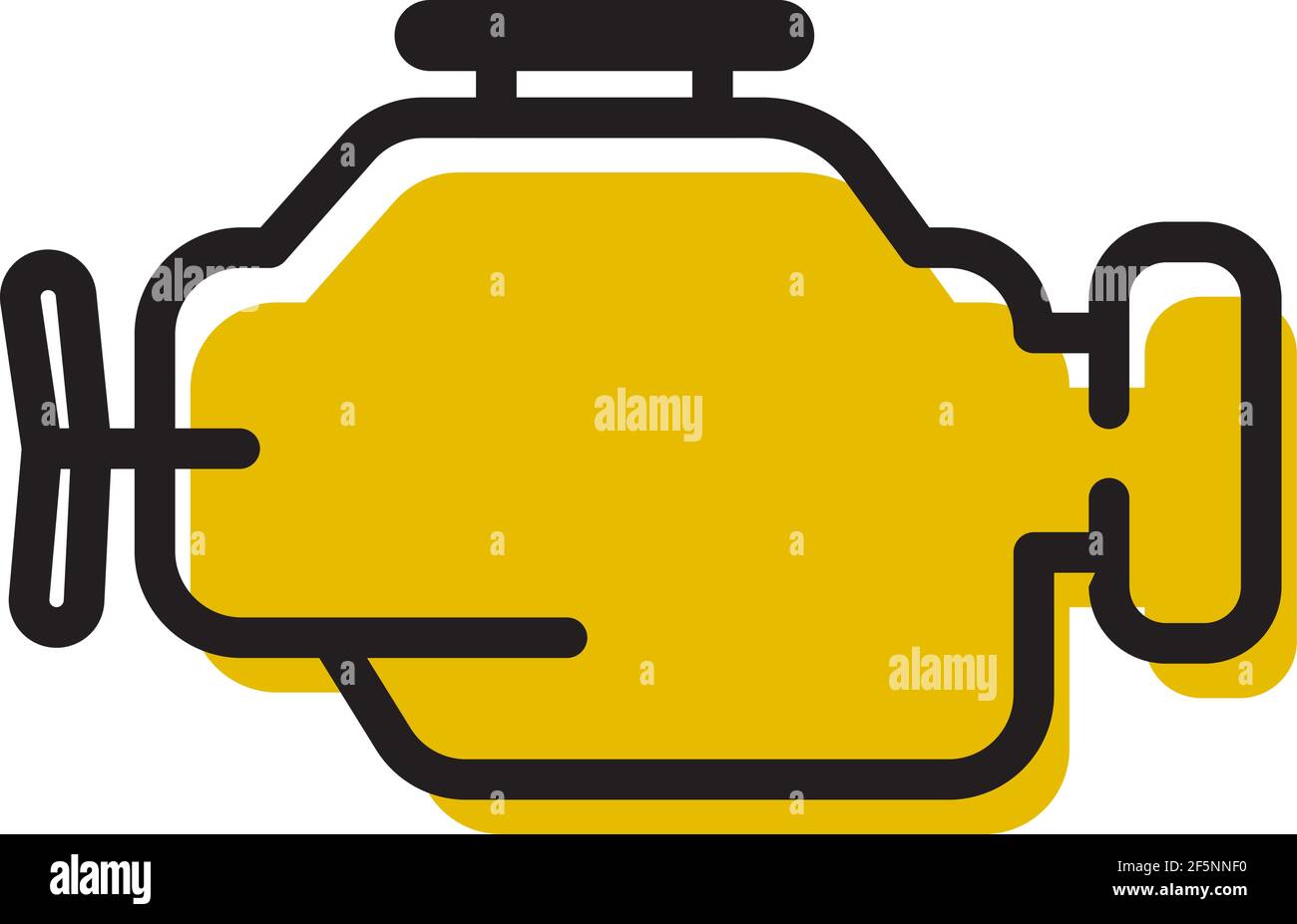 Symbole de combustion interne vecteur simple ligne mince du moteur Illustration de Vecteur