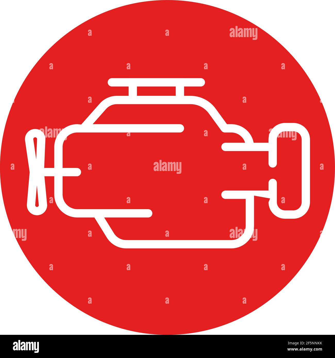 Symbole de combustion interne vecteur simple ligne mince du moteur Illustration de Vecteur