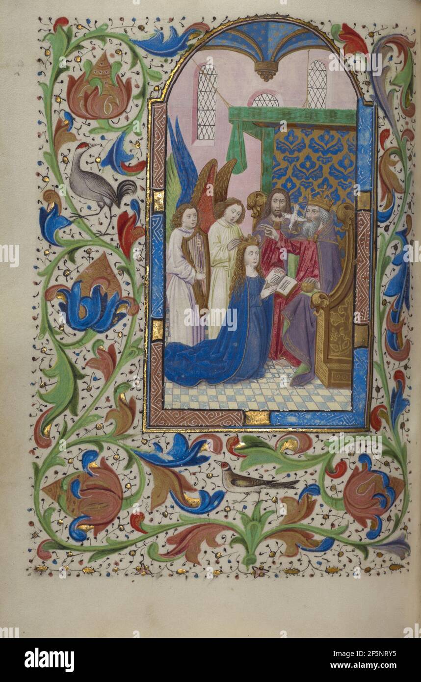 Le Couronnement de la Vierge. Maître de l'Alexandre de Wauquelin (flamand, actif vers 1440 - 1460) Banque D'Images