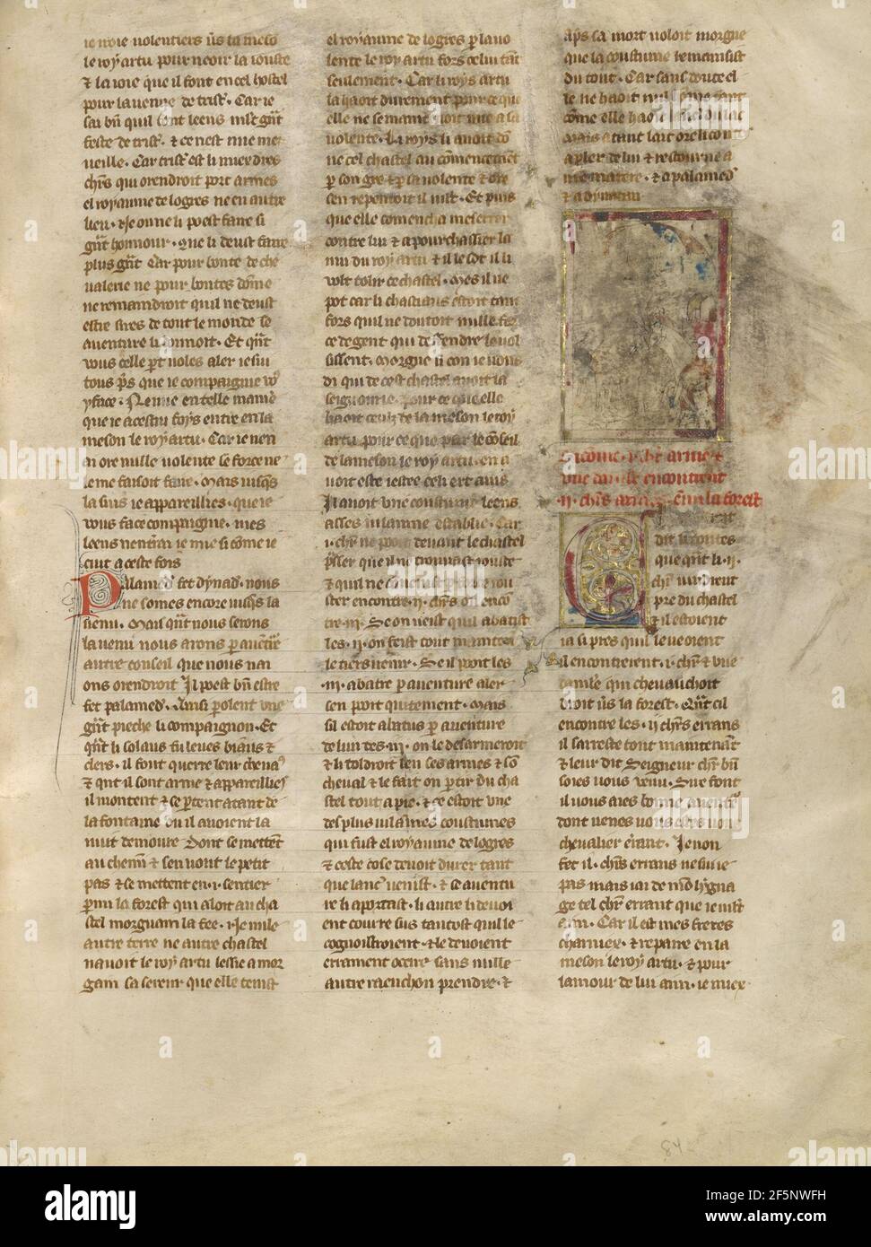 Un Chevalier et une Demoiselle rencontre deux Chevaliers. Inconnu Banque D'Images