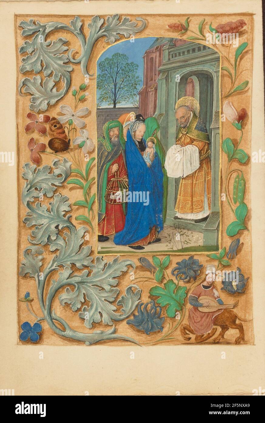La présentation dans le Temple. Maître du livre ou atelier de prière de Dresde (flamand, actif vers 1480 - 1515) Banque D'Images