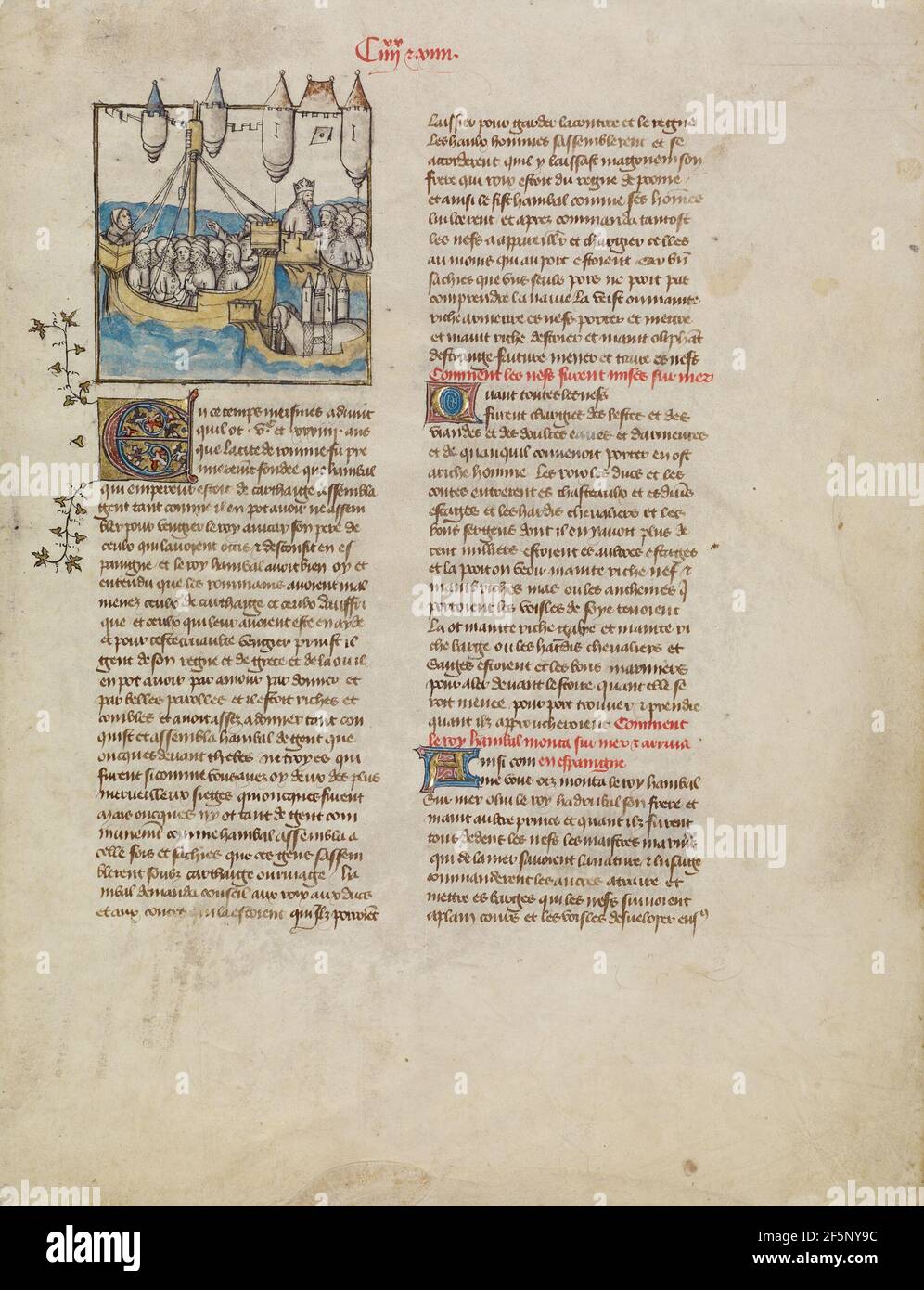 La flotte de Hannibal voile à l'Espagne. Banque D'Images