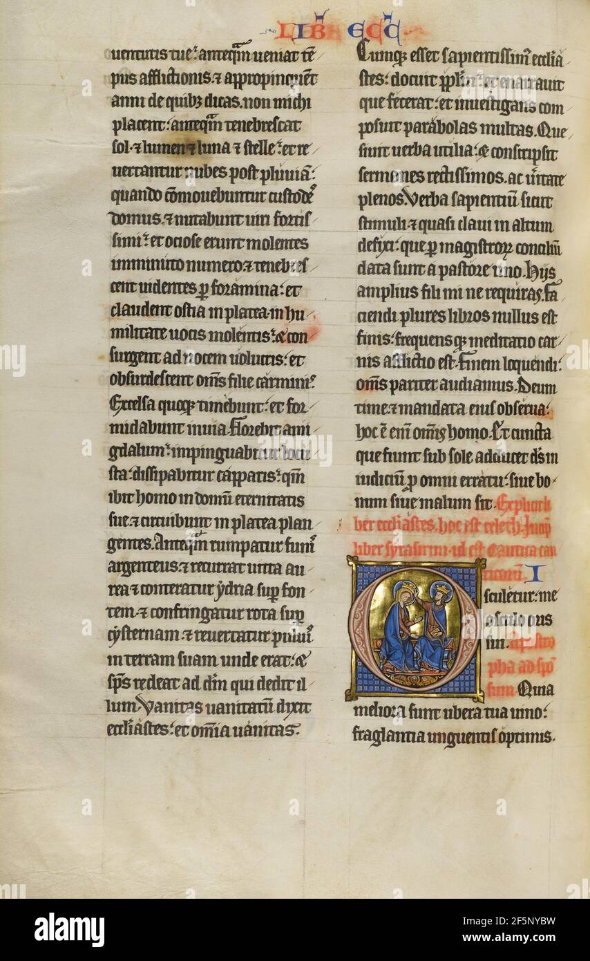 O initial : le couronnement de la Vierge. Inconnu Banque D'Images