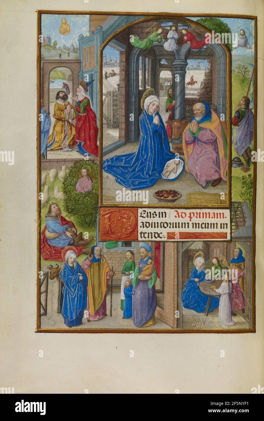 La Nativité. Maître du Livre de prière de Dresde (flamand, actif vers 1480 - 1515) Banque D'Images