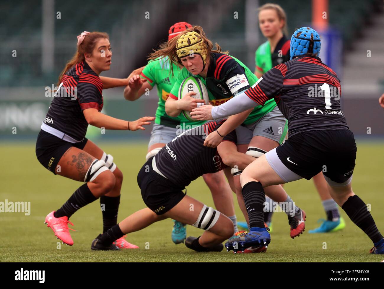 Emily Robinson, de Harlequins, s'affronta lors du match féminin Allianz Premier 2015 au stade StoneX, à Londres. Date de la photo: Samedi 27 mars 2021. Banque D'Images