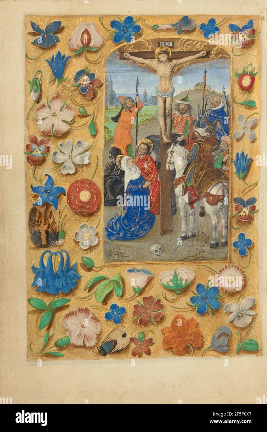 La Crucifixion. Maître du livre ou atelier de prière de Dresde (flamand, actif vers 1480 - 1515) Banque D'Images