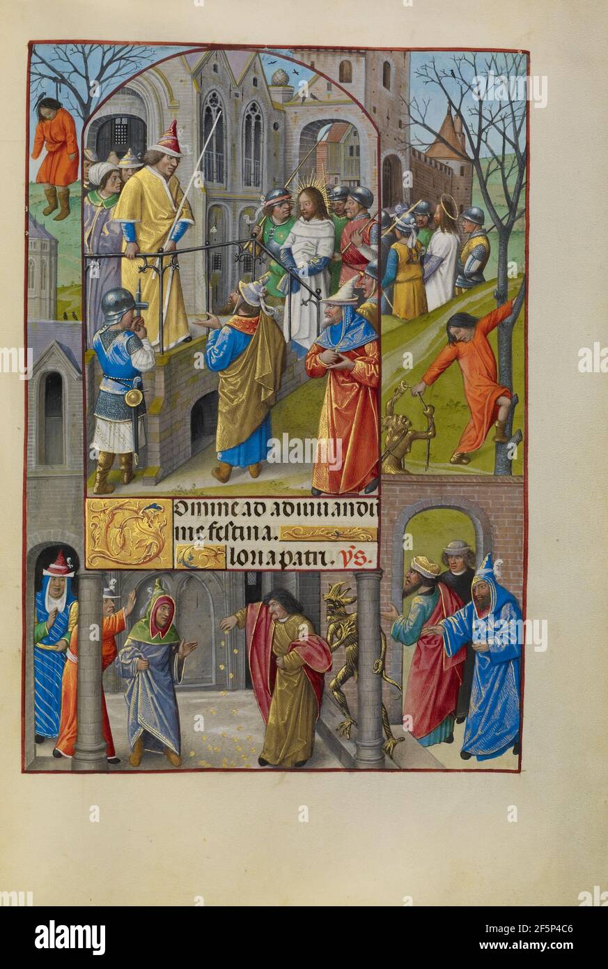 Christ avant Pilate. Maître des livres de prière des environs de 1500 (flamand, actif environ 1485 à la fin des années 1510) Banque D'Images
