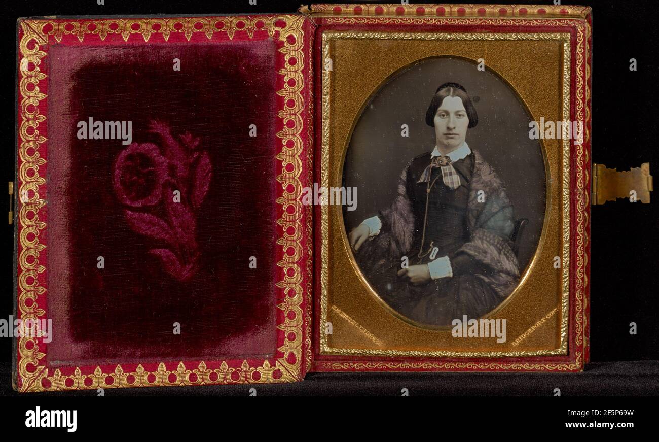 Portraits d'une femme assise et d'un homme assis. C. S. Middlebrook (américain, Bridgeport actif, Connecticut 1845 - 1854) Banque D'Images