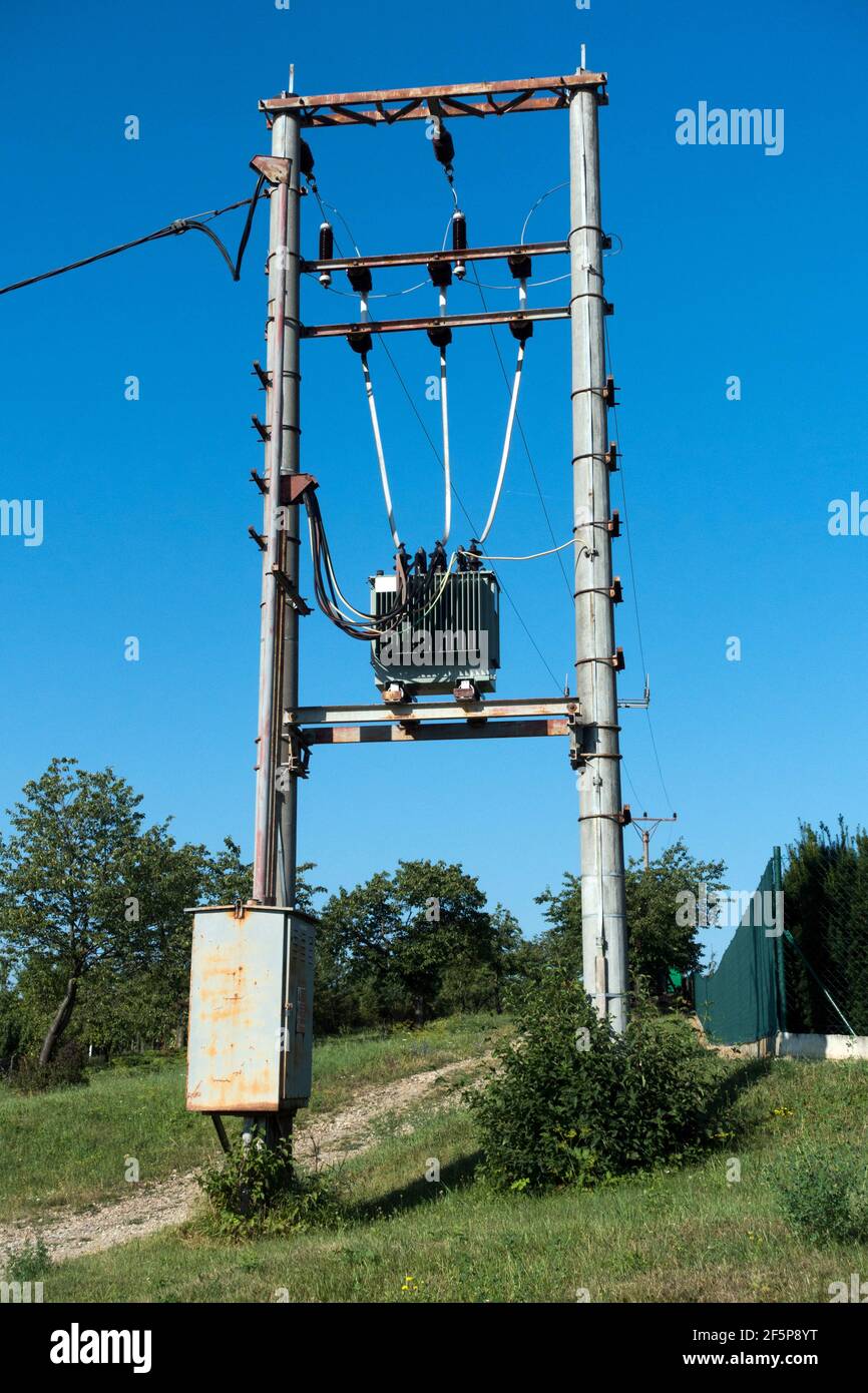 Transformateur à huile haute tension Banque D'Images