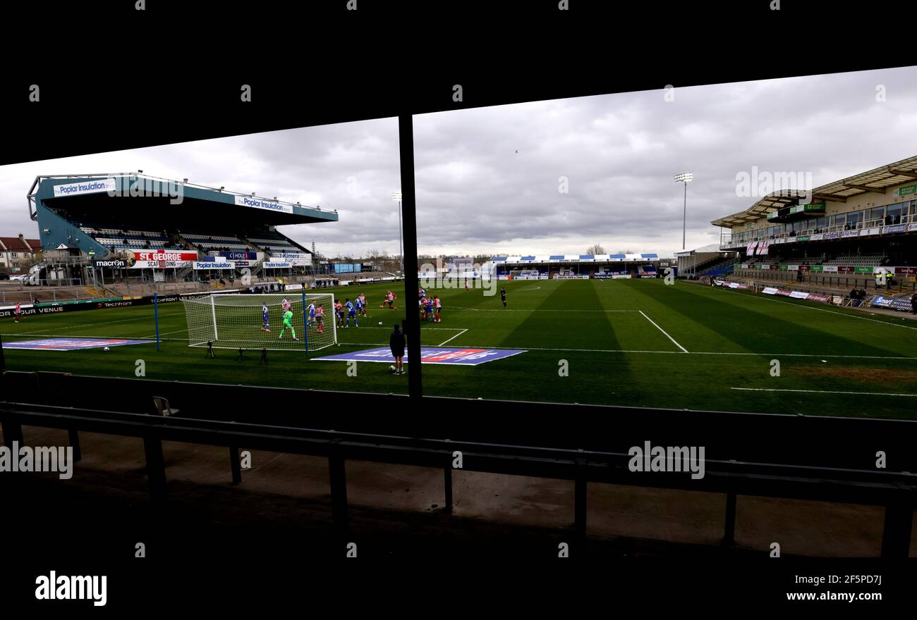 Aiden O'Brien de Sunerland marque le premier but de son équipe lors du match Sky Bet League One au Memorial Stadium de Bristol. Date de la photo: Samedi 27 mars 2021. Banque D'Images