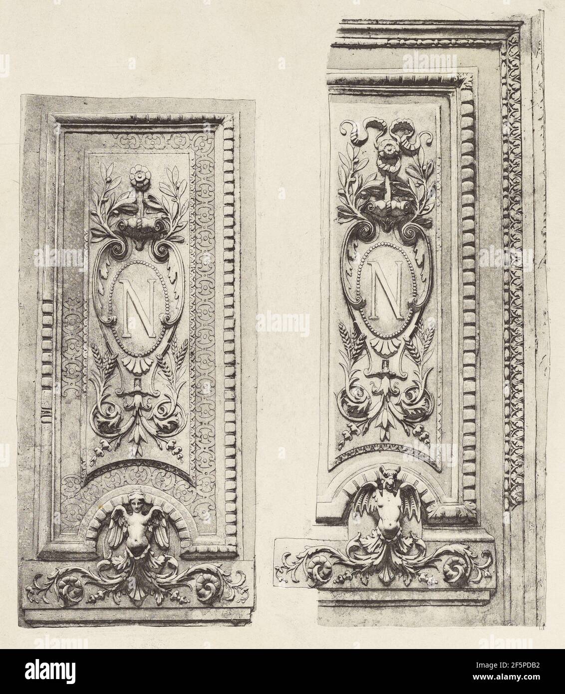 Louvre (façade sur le Quai). Édouard Baldus (né en Allemagne, 1813 - 1889) Banque D'Images