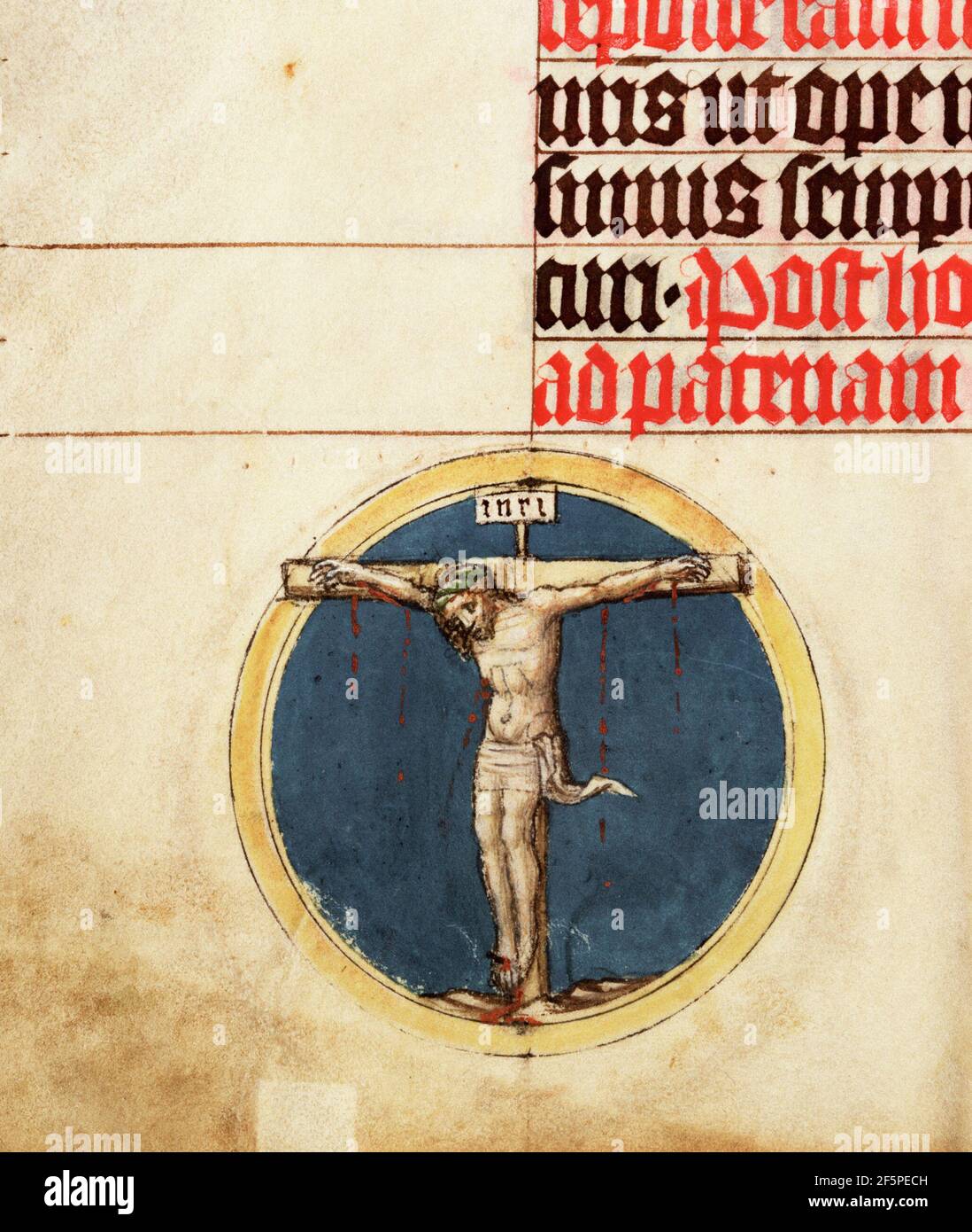 Petite cocarde avec le Christ crucifié. Maître Michael (autrichien, actif vers 1420 jusqu'au milieu du XVe siècle) Banque D'Images