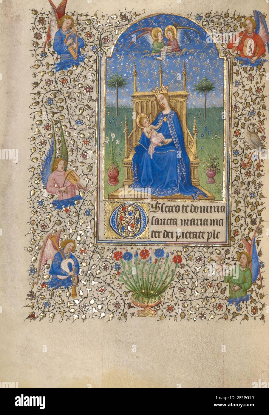 La Vierge et l'enfant Enthroned. Maître Spitz (français, actif vers 1415 - 1425) Banque D'Images